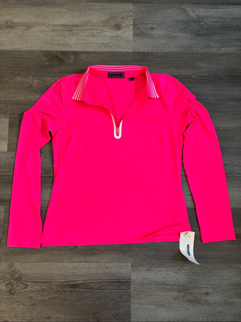 G/FORE Women’s Neon Pink Quarter-Zip Long Sleeve Polo